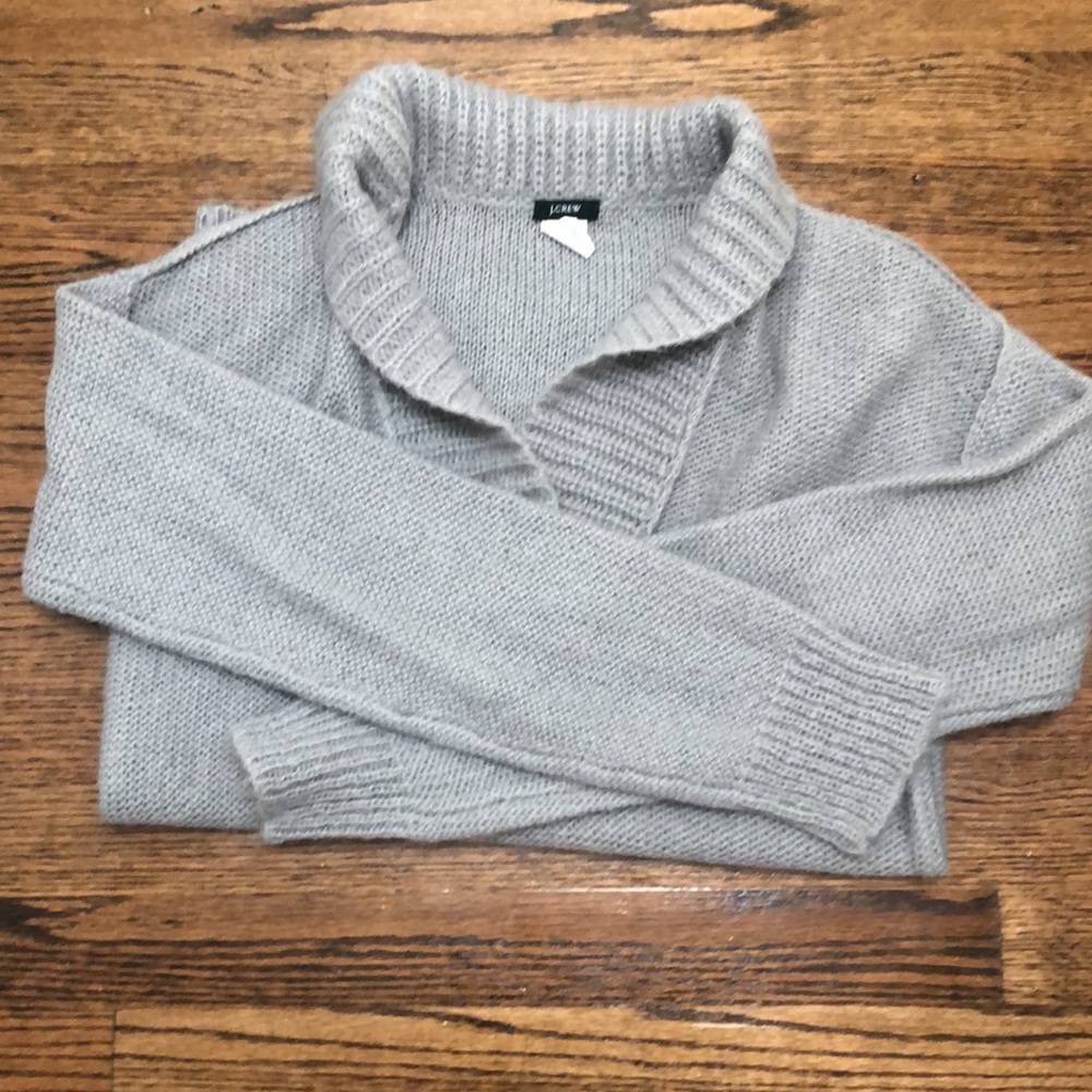 J Crew  Gray Pullover Mohair Blend Sweater M - Picture 6 of 8